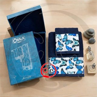 Set Asciugamani Chalk Knight 1 viso 1 ospite