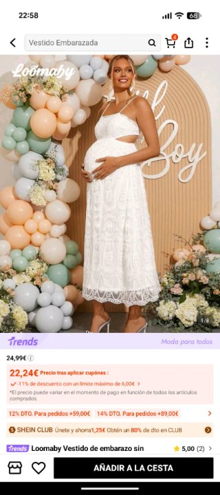 Vestido blanco sesión embarazo