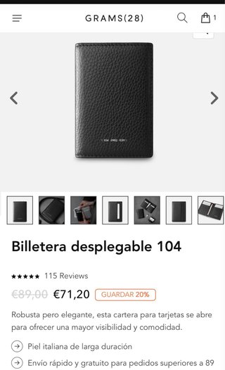 Billetera desplegable GRAMS(28) Negra