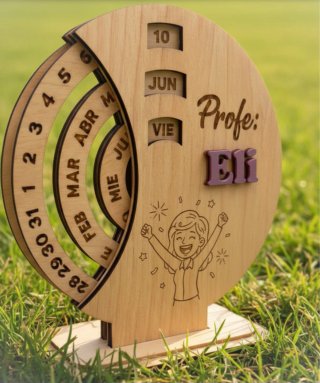 Calendario Perpetuo Madera Personalizado