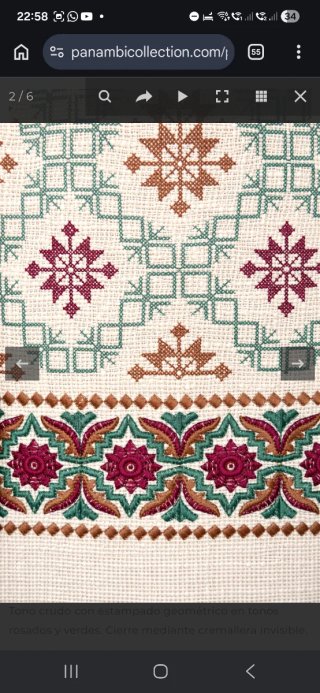 Falda Panambi en tejido rustico bordado