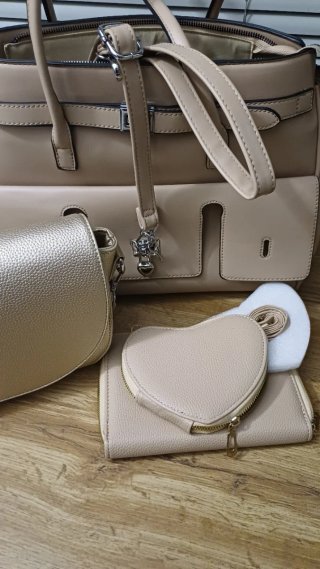 Set Borse Beige e Oro