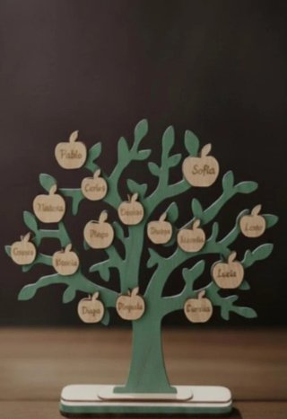 Árbol familiar madera nombres personalizado