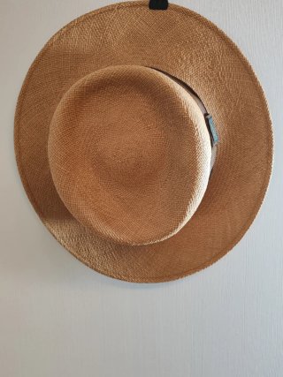 Sombrero Auténtico paja Panamá, talla M color tost