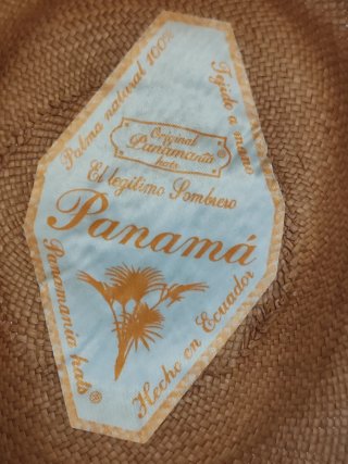 Sombrero Auténtico paja Panamá, talla M color tost