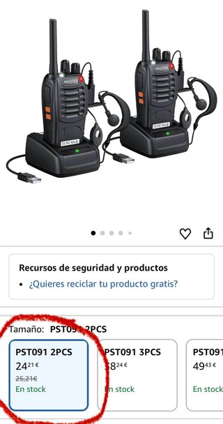 PROSTER Walkie Talkies Recargables Largo Alcance