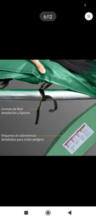 Protector de cama elástica verde