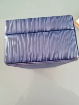 Cajita joyero con espejo azul y plateado