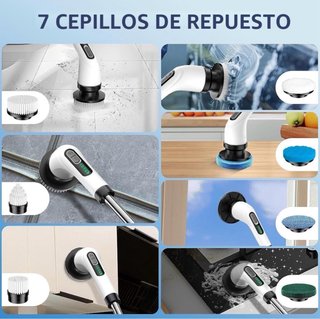 NUEVO Cepillo Eléctrico Limpieza Hogar 7 Cabezales
