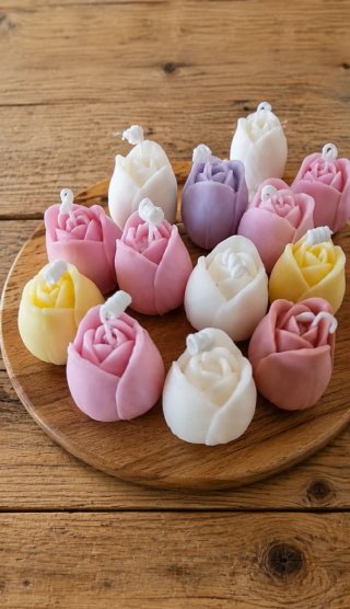 Velas de soja naturales 100% diseño tulipán