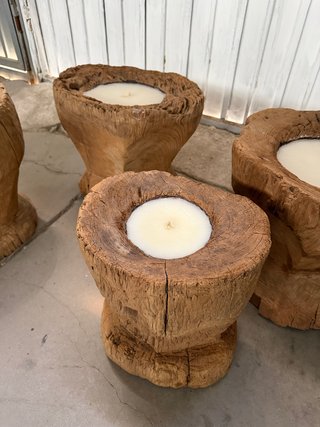 vela madera gran tamaño