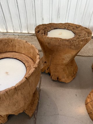 vela madera gran tamaño