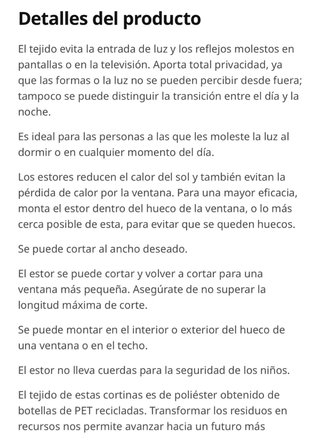 Estor blanco opaco nuevo Fridans Ikea 120x195