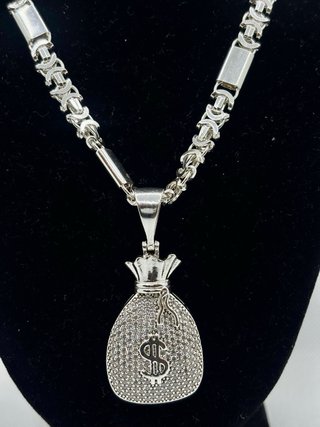 Cadena Plata 925 Dije Bolsa Dinero