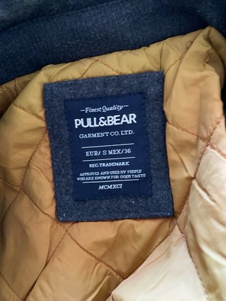Chaqueta Pull&Bear Lana Gris Hombre Talla s