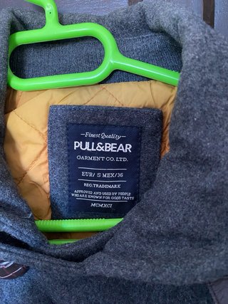 Chaqueta Pull&Bear Lana Gris Hombre Talla s