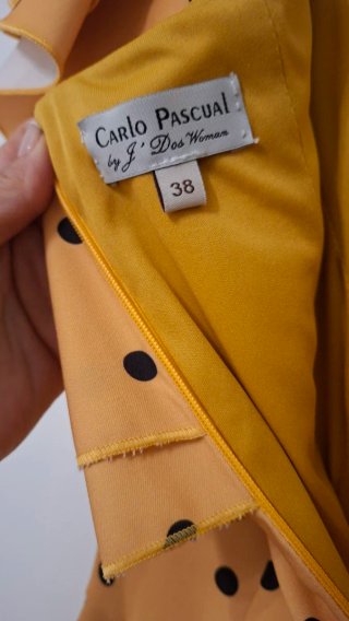 Vestido amarillo mostaza lunares fiesta