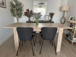 Mesa comedor rectangular extensible madera clara