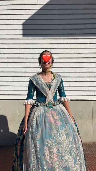 Vestido Fallera Turquesa (dorado)