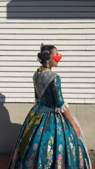 Vestido Fallera Turquesa (dorado)