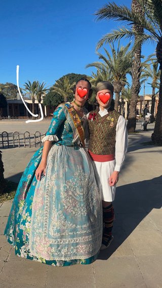 Vestido Fallera Turquesa (dorado)