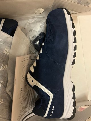 Zapato seguridad Dunlop azul y blanco