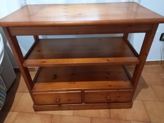 Mesa TV y Estantería Provenzal Madera