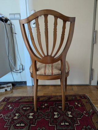 Lote 4 sillas comedor madera tapizado