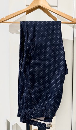 Pantaloni blu fantasia pois taglia 46
