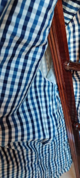 AMERICANA BLAZERCABALLERO CUADRO VICHY CREMA AZUL