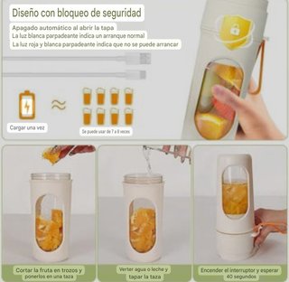 Batidora Portátil Recargable 450ml