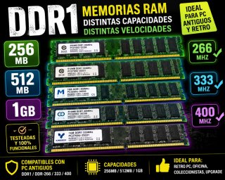 Memorias RAM DDR1 para PC Antiguos y Retro