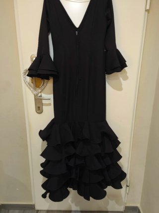 Traje Flamenca Gitana Sevillana Negro