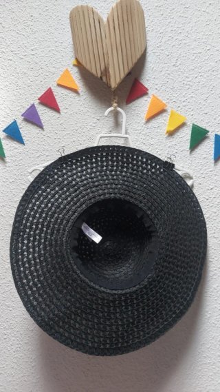Sombrero/pamela negro de ala ancha