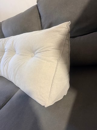 Cojín Cabecero Cama 180x50x20 cm Gris