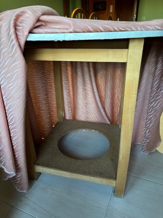 Mesa camilla con cristal