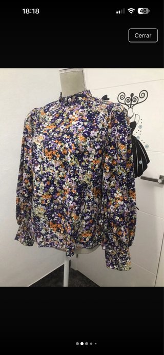 Camisa estampada floral manga larga