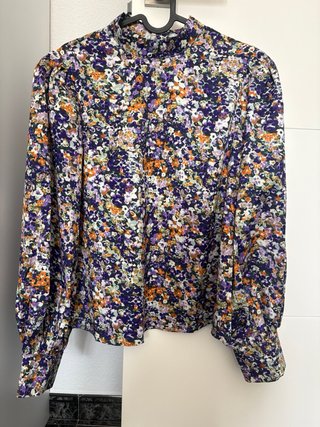 Camisa estampada floral manga larga