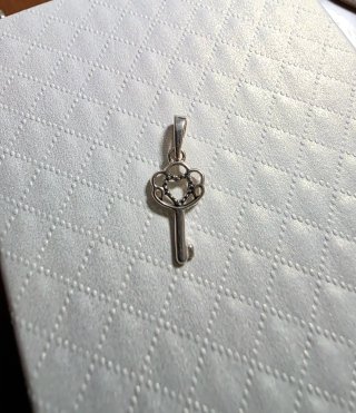 Colgante Corazón con Rosa y Circonitas y llave
