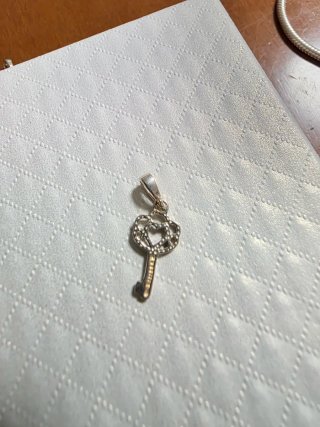 Colgante Corazón con Rosa y Circonitas y llave
