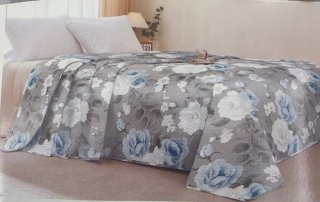 Trapuntino matrimoniale maxi beige/blu