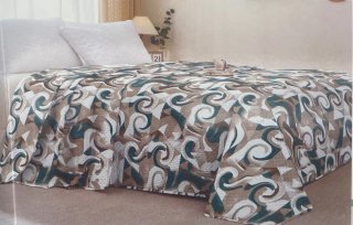 Trapuntino matrimoniale maxi beige/blu