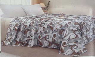 Trapuntino matrimoniale maxi beige/blu