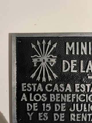 Placa Ministerio de la Vivienda (1954) -
