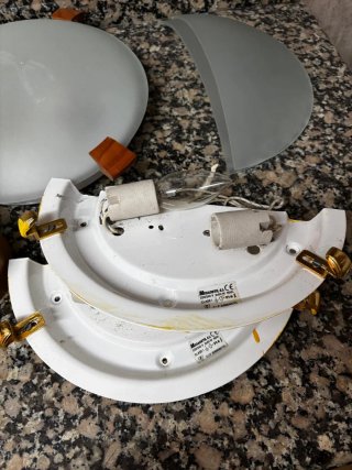Juego 6 Lámparas Doradas y Blancas