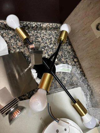 Juego 6 Lámparas Doradas y Blancas