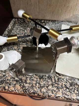 Juego 6 Lámparas Doradas y Blancas