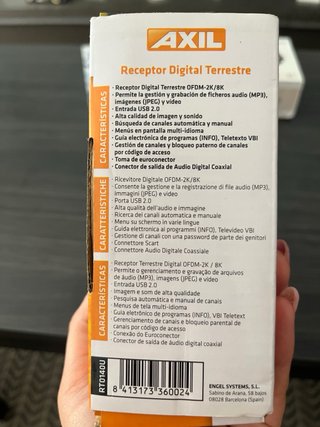 AXIL Receptor Digital Terrestre TDT