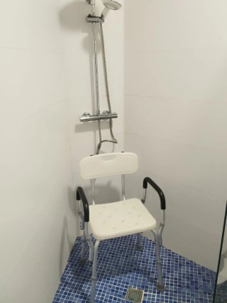 Silla Ducha Aluminio con Respaldo