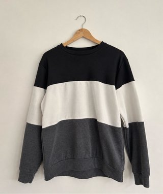 Jersey a rayas blanco y negro talla L